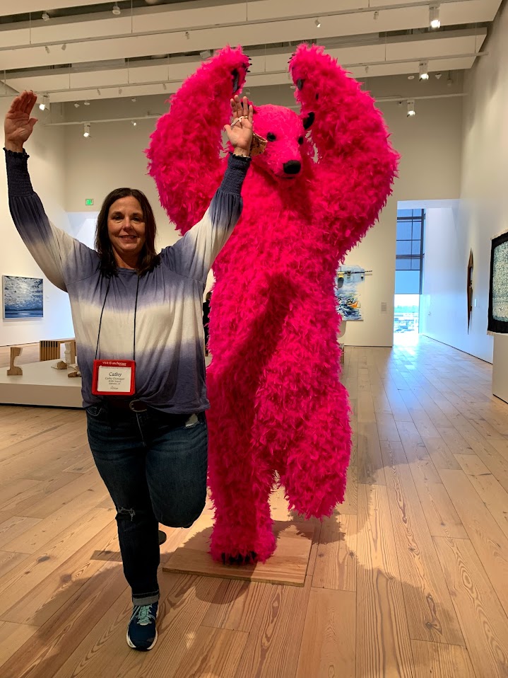 Cathy with dancing bear